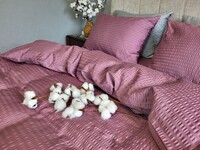 Комплект постельного белья Satin GOFRE Жатка, фиолетовый - фото 13