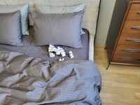 Комплект постільної білизни Satin GOFRE Жатка, графіт