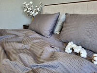 Комплект постельного белья Satin GOFRE Жатка, графит - фото 12