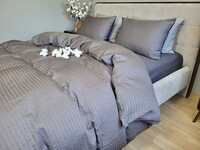 Комплект постельного белья Satin GOFRE Жатка, графит - фото 13