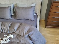 Комплект постельного белья Satin GOFRE Жатка, графит - фото 7