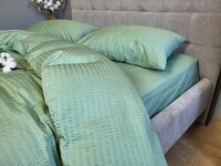 Комплект постельного белья Satin GOFRE Жатка, полынь - фото 14