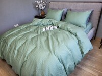 Комплект постельного белья Satin GOFRE Жатка, полынь - фото 16