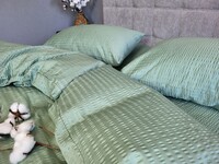 Комплект постельного белья Satin GOFRE Жатка, полынь - фото 9