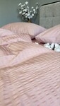 Комплект постільної білизни Satin GOFRE Жатка, пудра - фото 4
