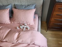 Комплект постільної білизни Satin GOFRE Жатка, пудра - фото 9