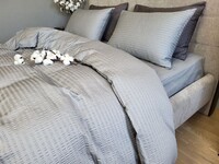 Комплект постельного белья Satin GOFRE Жатка, серый - фото 10