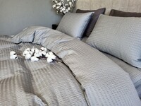 Комплект постельного белья Satin GOFRE Жатка, серый - фото 11