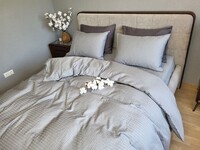 Комплект постельного белья Satin GOFRE Жатка, серый - фото 12