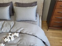 Комплект постельного белья Satin GOFRE Жатка, серый - фото 14