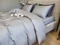 Комплект постельного белья Satin GOFRE Жатка, серый - фото 5