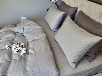 Комплект постельного белья Satin GOFRE Жатка, серый - фото 8