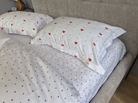 Комплект постільної білизни Сатин PREMIUM Love Story із сердечками - фото 17