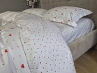 Комплект постільної білизни Сатин PREMIUM Love Story із сердечками - фото 18