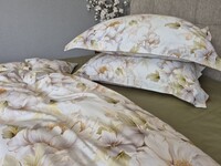Комплект постільної білизни Сатин PREMIUM Seville оливковий з півонією - фото 2