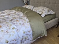 Комплект постільної білизни Сатин PREMIUM Seville оливковий з півонією - фото 8