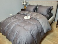 Комплект постельного белья Sguare Dark Grey, Сатин JACQUARD, ТМ Комфорт-текстиль - фото 4