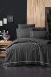 Комплект постільної білизни Alisa Anhtracite First Choice Ranforce DARK Deluxe Євро антрацит