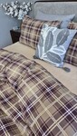 Комплект постільної білизни Наві/бежева пастель Turkish Flannel в клітинку - фото 7