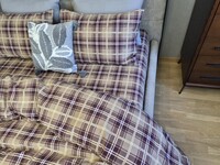 Комплект постільної білизни Наві Turkish flannel пастель у шотландську клітинку - фото 7