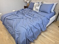 Комплект постільної білизни Синій Turkish Flannel однотонний S199