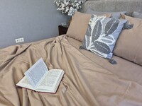 Комплект постільної білизни Темний беж Turkish Flannel тауп S122 - фото 3
