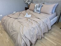 Комплект постільної білизни Темний беж Turkish Flannel тауп S122 - фото 6