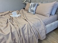 Комплект постільної білизни Темний беж Turkish Flannel тауп S122 - фото 7