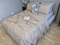 Комплект постільної білизни Темний беж Turkish Flannel тауп S122 - фото 8
