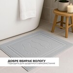 Коврик для ног в ванную комнату, 50 x 70 см, плотность 700 гм2, серый с ножками, ТМ IDEIA - фото 2