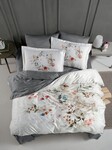 Комплект постільної білизни La Romano 300TC Premium Floral Grey, сатин, євро