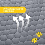 Лежак для собак и кошек, 70 x 110 x 12 см, микрофибра, с чехлом на молнии, серый, ТМ IDEIA - фото 4