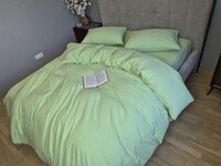 Комплект постельного белья Lime green, Вареный хлопок (Washed Cotton) W1371 - фото 4