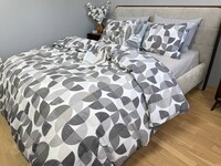 Постельное белье Marko Grey Gofre Duo (Ранфорс), серый геометрический принт - фото 11