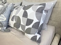 Постельное белье Marko Grey Gofre Duo (Ранфорс), серый геометрический принт - фото 2