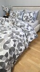 Постельное белье Marko Grey Gofre Duo (Ранфорс), серый геометрический принт - фото 16