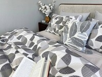 Постельное белье Marko Grey Gofre Duo (Ранфорс), серый геометрический принт - фото 17