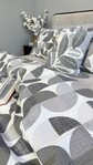 Постельное белье Marko Grey Gofre Duo (Ранфорс), серый геометрический принт - фото 6