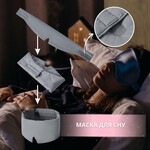Маска для сну 12×68 см мікрофібра з липучкою для жінок і чоловіків сіра - фото 3