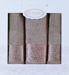 Набір із 3-х махрових рушників Gulcan Cotton Ornament cappuccino