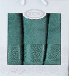 Набор из 3-х махровых полотенец Gulcan Cotton Ornament green