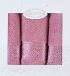 Набір із 3-х махрових рушників Gulcan Cotton Ornament pudra