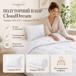 Набір CloudDream полуторна ковдра 140 x 210 см і подушка 50 x 70 см, штучний пух, білий, ТМ IDEIA - фото 7