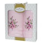 Подарунковий набір махрових рушників Gursan Cotton 2 шт 50x90  70x140, Малина світло-рожевий