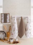 Набір кухонних рушників Nilteks Velora Beige, 3 шт, 40x60 см - фото 4