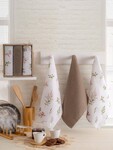 Набір кухонних рушників Nilteks Velora Beige, 3 шт, 40x60 см - фото 5