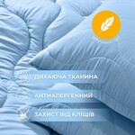 Набор NordicBlue, евро одеяло 200 x 220 см и 2 шт подушки 50 x 70 см, искусственный пух, антиаллергенный, голубой, ТМ IDEIA - фото 5