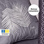 Подушка декоративна Тропікал, 50 x 50 см, антиалергенна, з вишивкою, сіра, ТМ IDEIA - фото 3