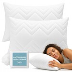 Набір подушок Nordic Comfort+ 50 x 70 см. - 2 шт., білі з блискавкою, антиалергенне волокно + подарунок 200 г. наповнювача - фото 11