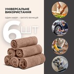 Набір махрових рушників 6 шт, серветки 30 x 30 см, натуральна бавовна 550 гм2, бежеві, ТМ IDEIA - фото 2